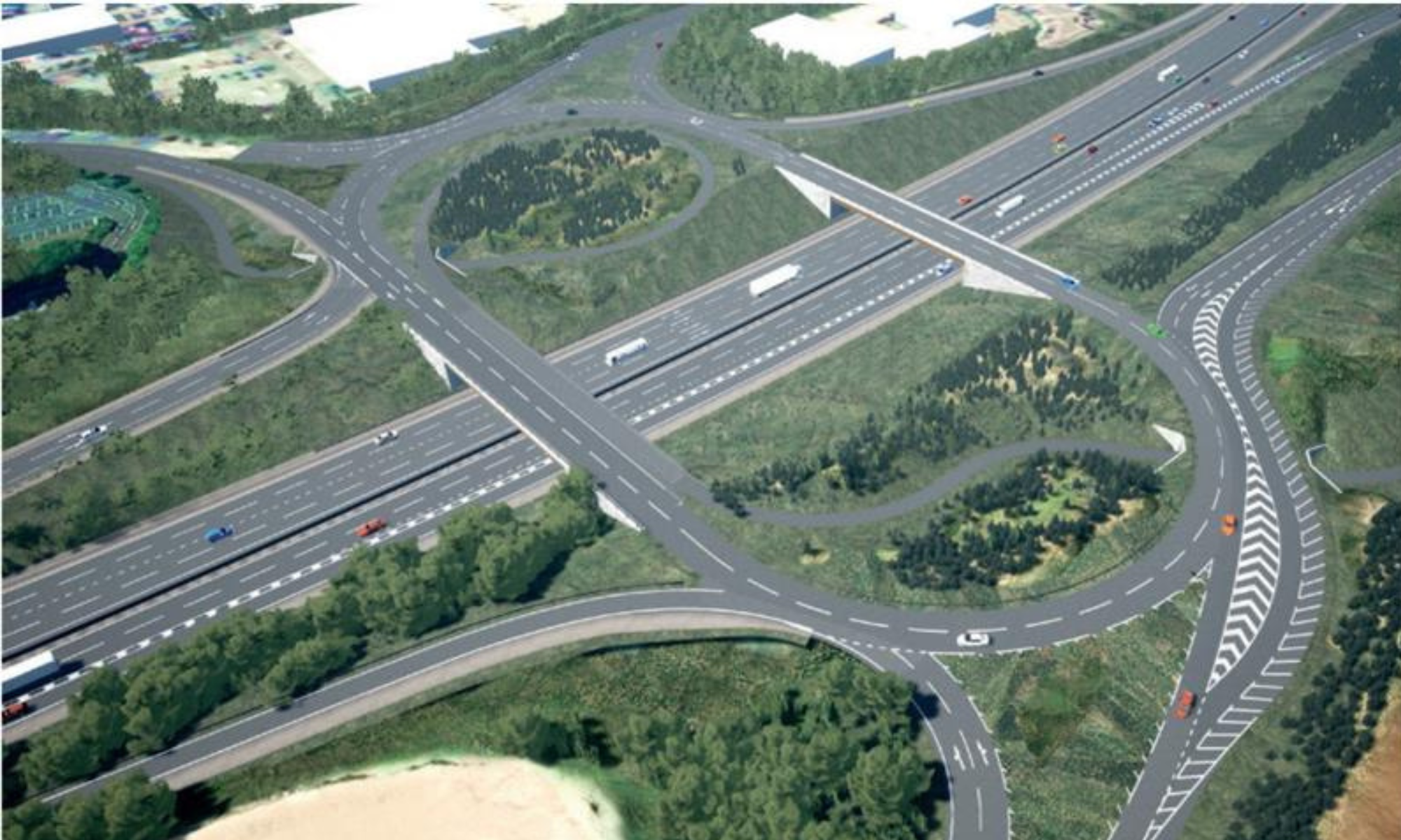 CGI showing a highway scheme